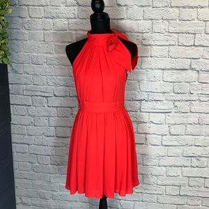 Express red flowy dress